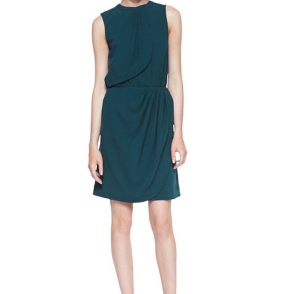 L’agence Size 8 Forest Green Sleeveless Open Back Draped Dress
